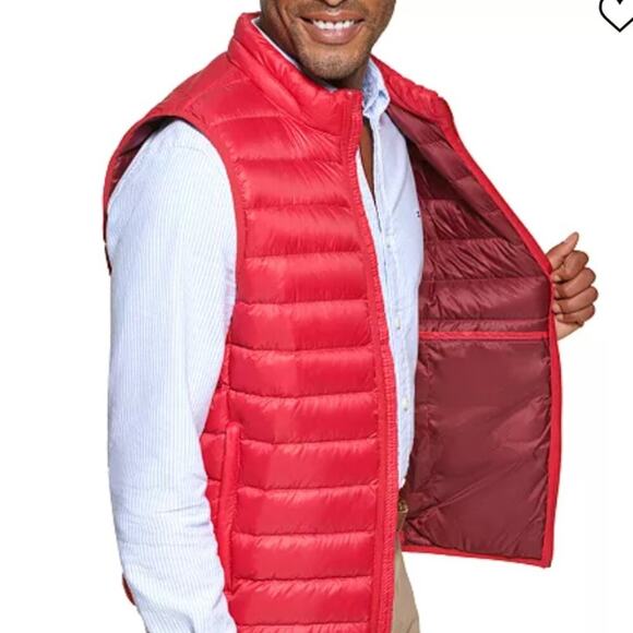 Club Room Performance Men's Quilted Packable Puffer Vest Down Red Size Small NEW - Picture 2 of 9